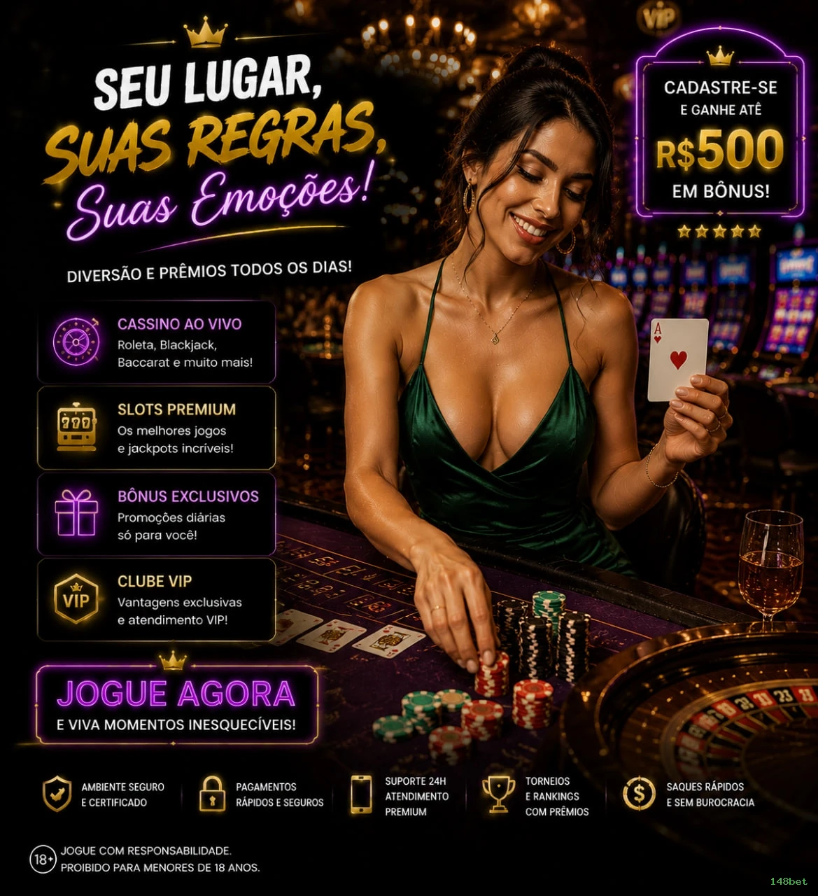 Roleta e blackjack 148bet